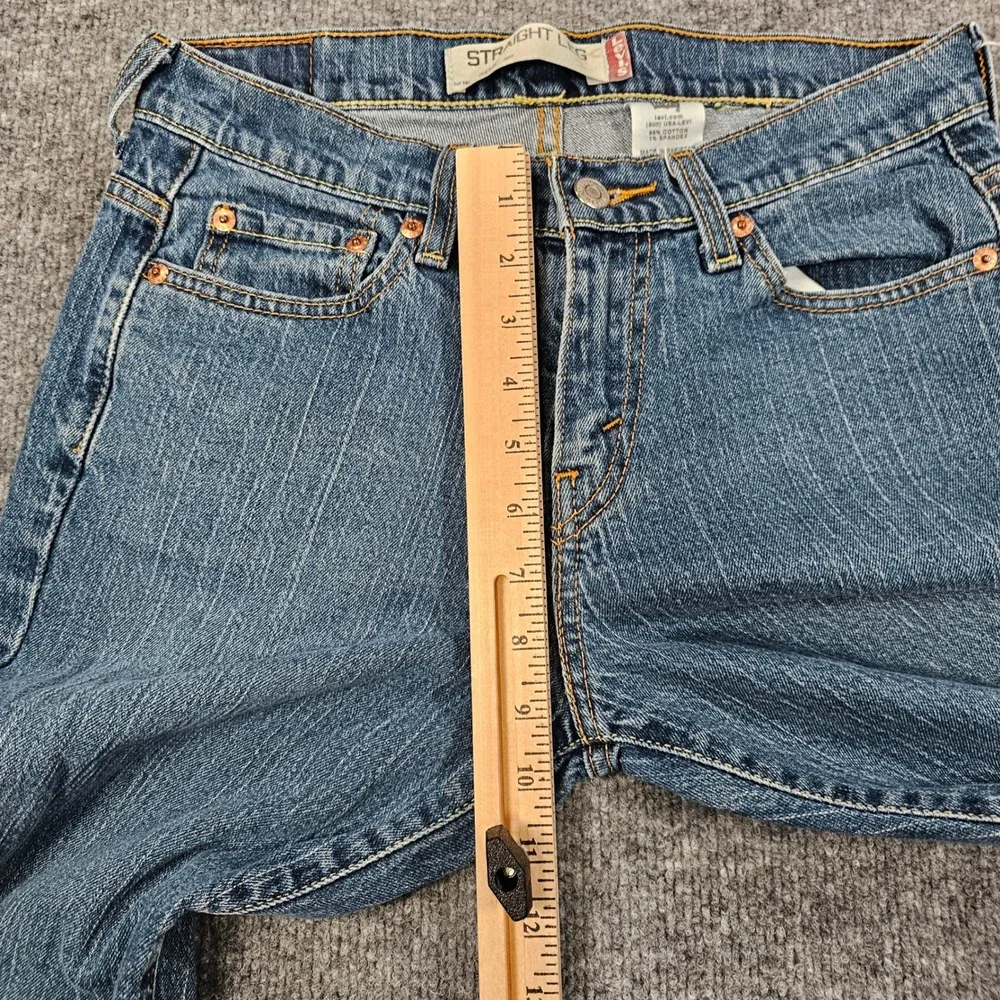 Levis 505 Straight Leg Jeans Womens Size 6S Short Medium Wash Stretch Denim